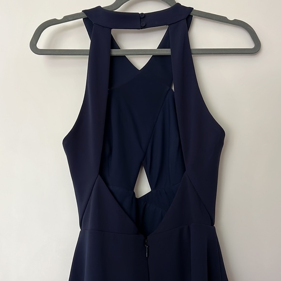 BCBGMAXAZRIA Blue Cross Front Cutout Gown Size 2 - Picture 3 of 7